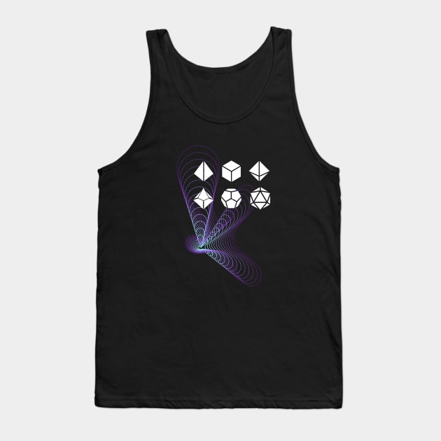 Cyberpunk Neon Polyhedral Dice TTRPG Gaming Tank Top by pixeptional